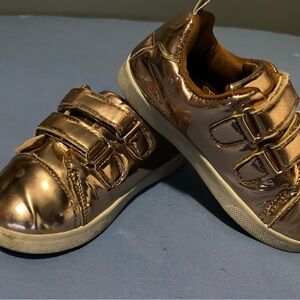 George Shiny Gold Kids Sneakers
